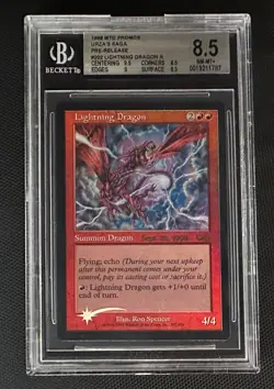 MTG lightning dragon foil promo BGS 8.5 NM-MT gorgeous, 9.5 centering - Image 1
