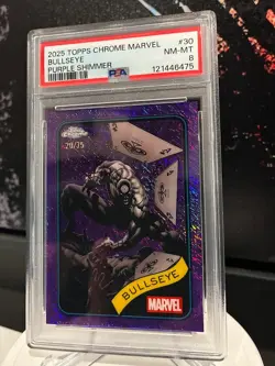 2025 TOPPS CHROME MARVEL PURPLE SHIMMER BULLSEYE /75 - Image 2