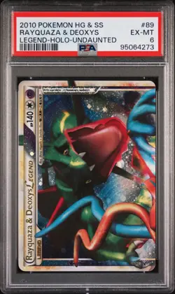 2010 Pokemon HeartGold SoulSilver Undaunted Rayquaza & Deoxys 89/90 Holo PSA 6 - Image 1