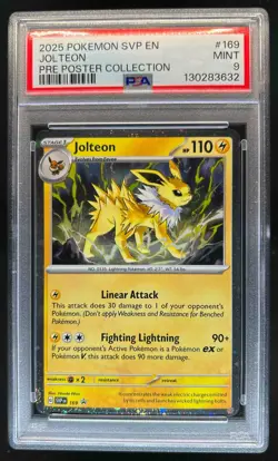 2023-25 Pokemon SV Black Star Promos SVP EN Jolteon #169 PSA 9 - Image 1
