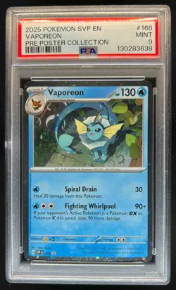 2023-25 Pokemon SV Black Star Promos SVP EN Vaporeon #168 PSA 9 - Image 1