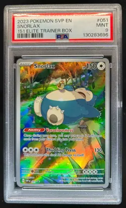 2023-25 Pokemon SV Black Star Promos SVP EN Snorlax #051 PSA 9 - Image 1