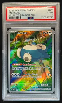 2023-25 Pokemon SV Black Star Promos SVP EN Snorlax #051 PSA 9 - Image 1