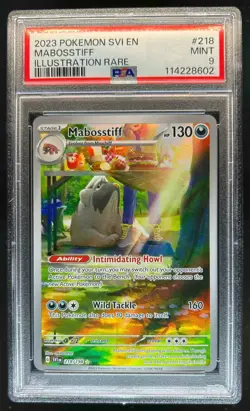 2023 Pokemon Scarlet & Violet Mabosstiff Illustration Rare #218/198 PSA 9 - Image 1