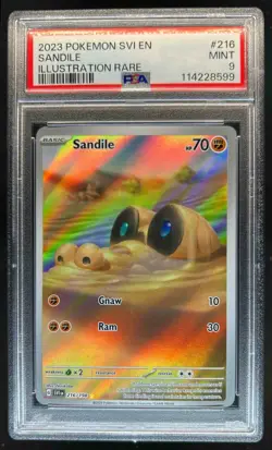 2023 Pokemon Scarlet & Violet Sandile Illustration Rare #216/198 PSA 9 - Image 1
