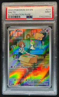 2023 Pokemon Scarlet & Violet Ralts Illustration Rare #211/198 PSA 9 - Image 1