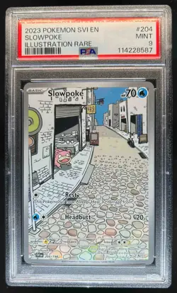 2023 Pokemon Scarlet & Violet Slowpoke Illustration Rare #204/198 PSA 9 - Image 1