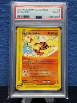 Arcanine 2/147 Normal - Pokemon Aquapolis PSA 8 NM-MT - Image 1