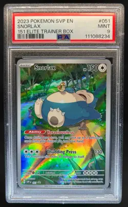 2023-25 Pokemon SV Black Star Promos SVP EN Snorlax #051 PSA 9 - Image 1