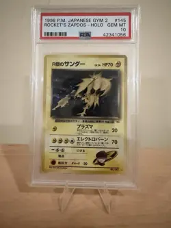 Rocket's Zapdos Pokemon 1999 Holo Gym 2 Challenge Japanese 145 PSA 10 - Image 2