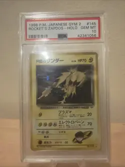 Rocket's Zapdos Pokemon 1999 Holo Gym 2 Challenge Japanese 145 PSA 10 - Image 5