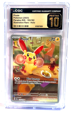 2023 POKEMON " PRISTINE " GRADE 10 ! PLUSIE HOLO # 193/182 LOWEST POP 6 !!!! - Image 1