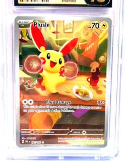 2023 POKEMON " PRISTINE " GRADE 10 ! PLUSIE HOLO # 193/182 LOWEST POP 6 !!!! - Image 2