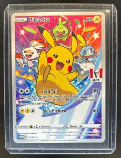 2021 Pokemon IDN S-P Pikachu Full Art KFC Chaki Kids Meal #016 - Image 1