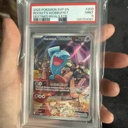 2025 POKEMON SVP EN-SV BLACK STAR PROMO #203 TEAM ROCKET'S WOBBUFFET PSA 9 - Image 2