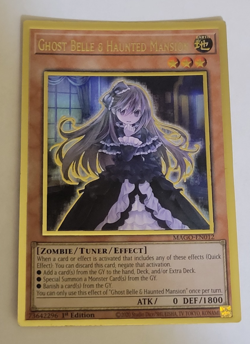 Yu-Gi-oh Ghost Belle & Haunted Mansion Gold Rare 1st Ed MAGO-EN012 NM - Image 1