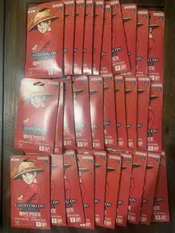 LOT OF 30 One Piece OP-13 Carrying on His Will Sleeved Blister Booster Packs - Image 1