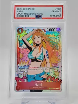 PSA 10 Nami One Piece Wings Of The Captain OP06 Treasure Rare #007 - Image 1