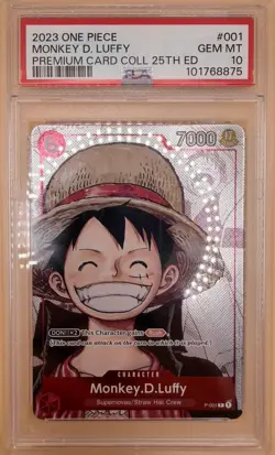 Monkey.D.Luffy (Alternate Art) P-001 One Piece Promotion Cards Foil PSA 10 - Image 1