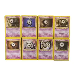 Unown Pokemon Cards 8 Purple Lot First Editions Common & Uncommon GAMEFREAK VTG - Image 1