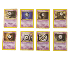 Unown Pokemon Cards 8 Purple Lot First Editions Common & Uncommon GAMEFREAK VTG - Image 2