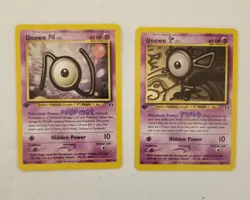 Unown Pokemon Cards 8 Purple Lot First Editions Common & Uncommon GAMEFREAK VTG - Image 5
