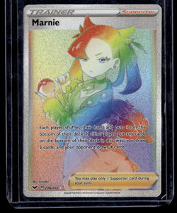 Pokemon Card - Marnie (Rainbow) Sword & Shield Base Set 208/202 Secret Rare - NM - Image 1