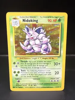 Pokemon TCG Nidoking Base Set Holo Unlimited Rare Card 11/102 - Image 1