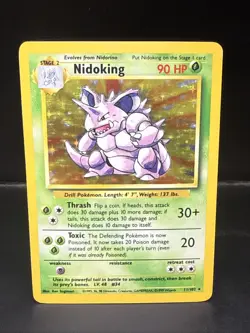 Pokemon TCG Nidoking Base Set Holo Unlimited Rare Card 11/102 - Image 2