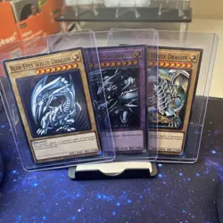 YU-GI-OH 2 Blue Eyes White Dragon + Blue Eyes Ultimate Dragon Holo Card Lot LDK2 - Image 1