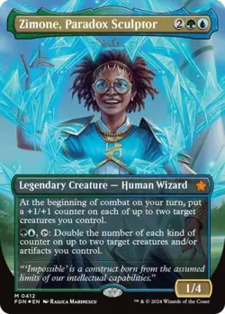 Zimone, Paradox Sculptor (Borderless) (Mana Foil) -Foil Light Play MTG - Image 1