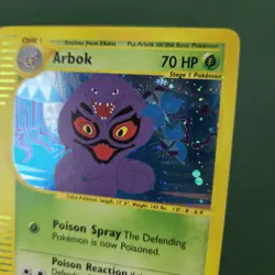 MP Arbok 3/165 Expedition Base Set WOTC Swirl Holo Rare Nintendo Pokemon Card - Image 2