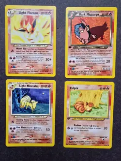 Pokemon TCG Neo Destiny Fire Type Cards 18,46,50,91/105 Nm - Image 1