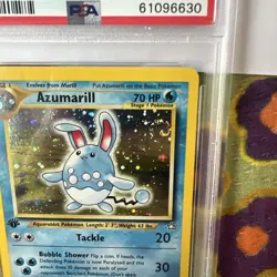 Pokemon TCG Azumarill Neo Genesis Holo Card 2/111 1st Edition PSA 9 Mint SWIRL - Image 2