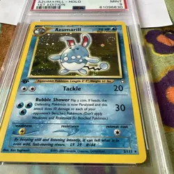 Pokemon TCG Azumarill Neo Genesis Holo Card 2/111 1st Edition PSA 9 Mint SWIRL - Image 3