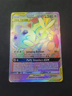 Mega Lopunny & Jigglypuff GX (Secret) - SM - Cosmic Eclipse NM Pokemon Card TCG - Image 1