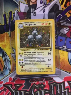 Pokemon Magneton Holo Rare Card WOTC Base Set 2 9/130 - LP *SWIRL* - Image 1