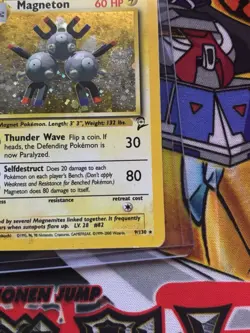 Pokemon Magneton Holo Rare Card WOTC Base Set 2 9/130 - LP *SWIRL* - Image 4