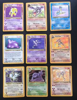 Pokemon Cards Fossil Holos Set of 9 - Image 1