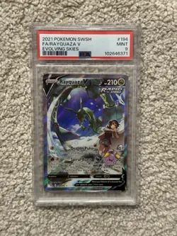 Rayquaza V PSA 9 Alternate Art SWSH Evolving Skies 194/203 Alt Pokemon Card MINT - Image 1