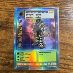 Vintage SkullMeramon Card St-48S Ultimate Level Digimon Holo Foil Bandai 1999 LP - Image 1