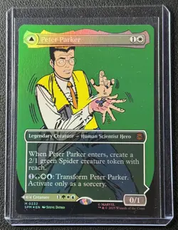2025 MTG Magic the Gathering Marvel Spider-Man Peter Parker Borderless Foil 0232 - Image 1