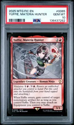2025 MTG FINAL FANTASY COMMANDER #0065 YUFFIE, MATERIA HUNTER PSA 10 - Image 1