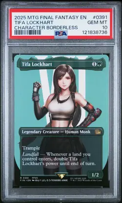 2025 MTG FINAL FANTASY CHARACTER BORDERLESS #0391 TIFA LOCKHART PSA 10 - Image 1