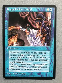 Mtg Carte Magic Fbb Hurkyl's Recall French Foreign black bordered LP/MP - Image 1