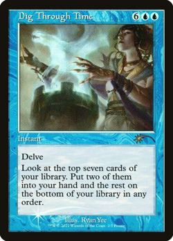 MTG magic 1x Dig Through Time RETRO FRAME FOIL (LP) WPN & Gateway promos - Image 1