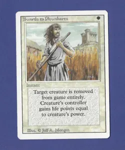 1994 Magic the Gathering - Swords to Plowshares - Instant - Revised MTG - Image 1
