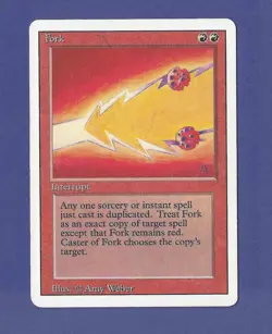 1994 Magic the Gathering - Fork - Interrupt - Revised MTG - Image 1