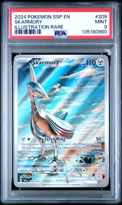 2024 POKEMON SSP EN-SURGING SPARKS ILLUSTRATION RARE #209 SKARMORY PSA 9 - Image 1