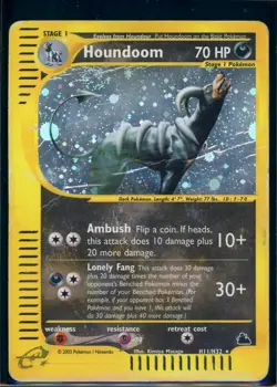 Pokemon SKYRIDGE - #H11/H32 Houndoom - Holo - ENG - SWIRL - Damaged - Image 1